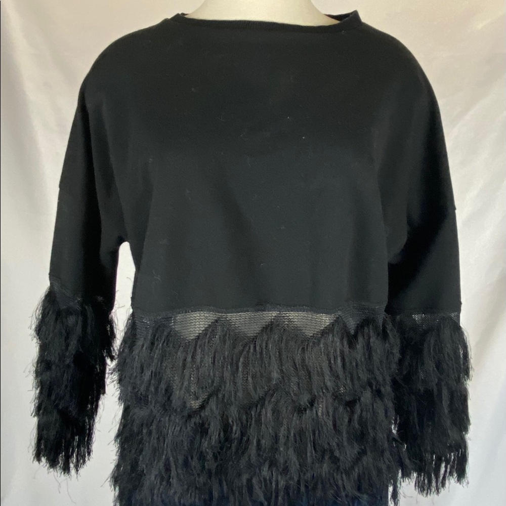 Black tassel sweater